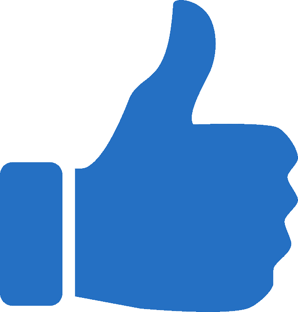 pictogramme d'un pouce bleu, représentant l'E-réputation