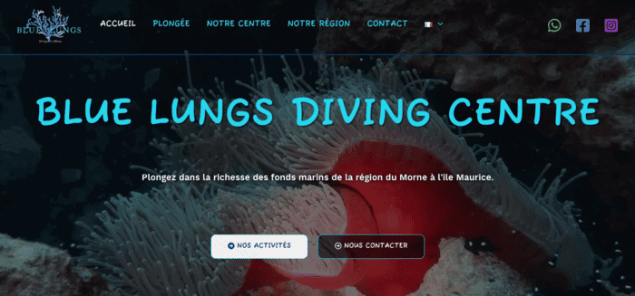 page daccueil blue lungs diving